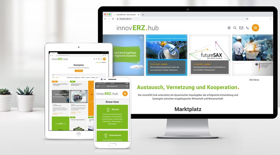 Responsive Webseite innovERZ.hub